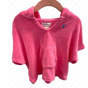 Ralph Lauren pink velour hooded pullover top 9 months